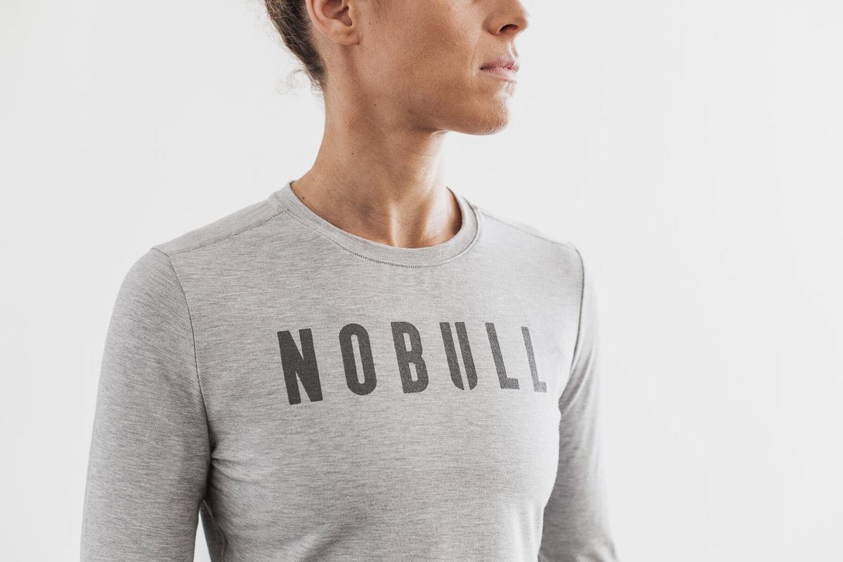 Nobull Långärmad T-Shirt Dam Ljusgrå | XB5106498