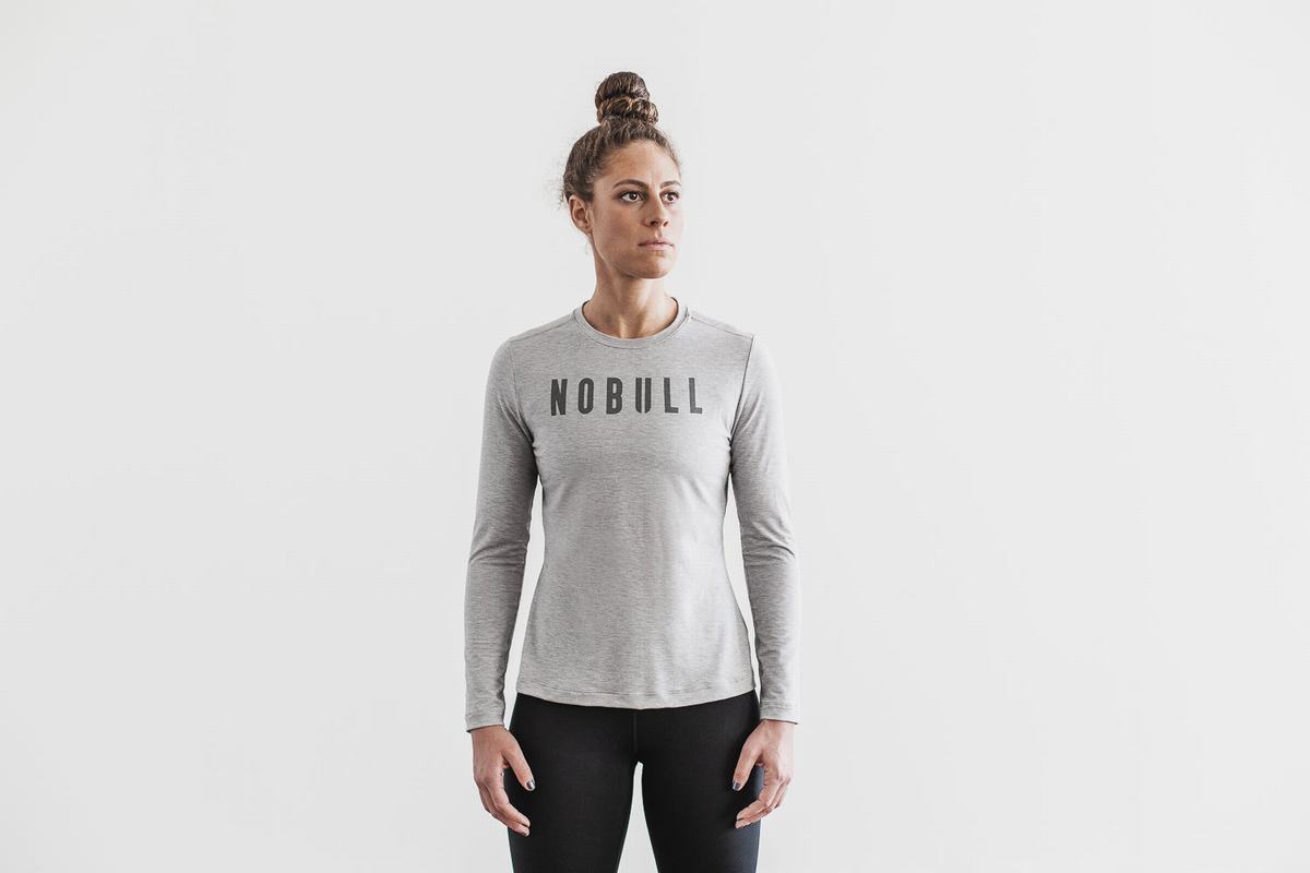 Nobull Långärmad T-Shirt Dam Ljusgrå | XB5106498