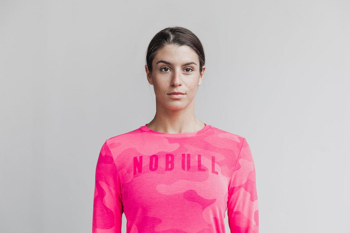 Nobull Långärmad T-Shirt Dam Rosa Camo | PQ4301526