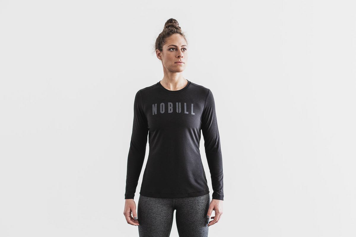 Nobull Långärmad T-Shirt Dam Svarta | OZ7801295