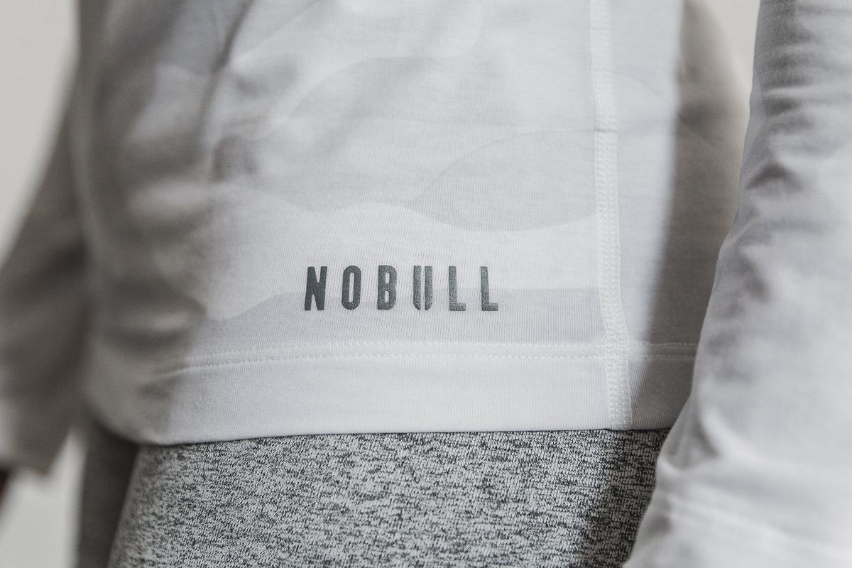 Nobull Långärmad T-Shirt Dam Vita Camo | IC9351862