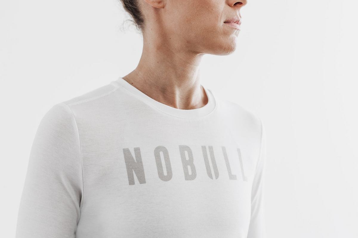 Nobull Långärmad T-Shirt Dam Vita | IV5926014