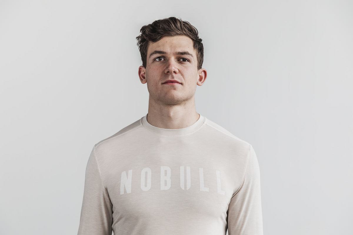 Nobull Långärmad T-Shirt Herr Beige | CM3476891