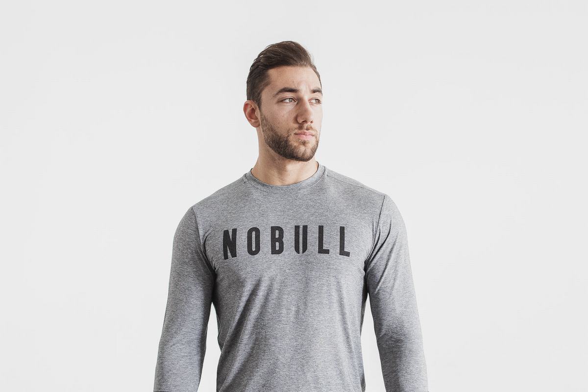 Nobull Långärmad T-Shirt Herr Grå | HD4790652