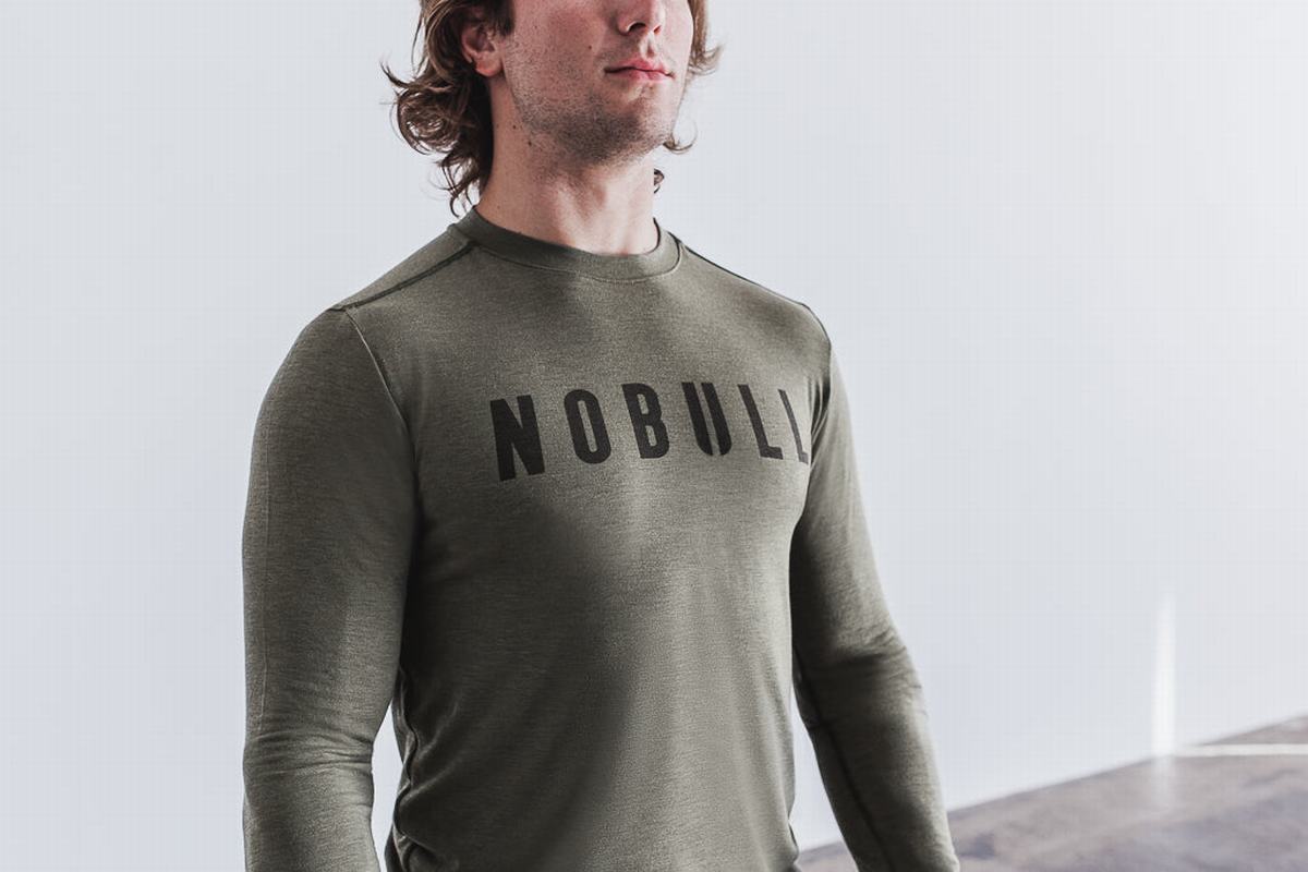 Nobull Långärmad T-Shirt Herr Gröna | QB2951780