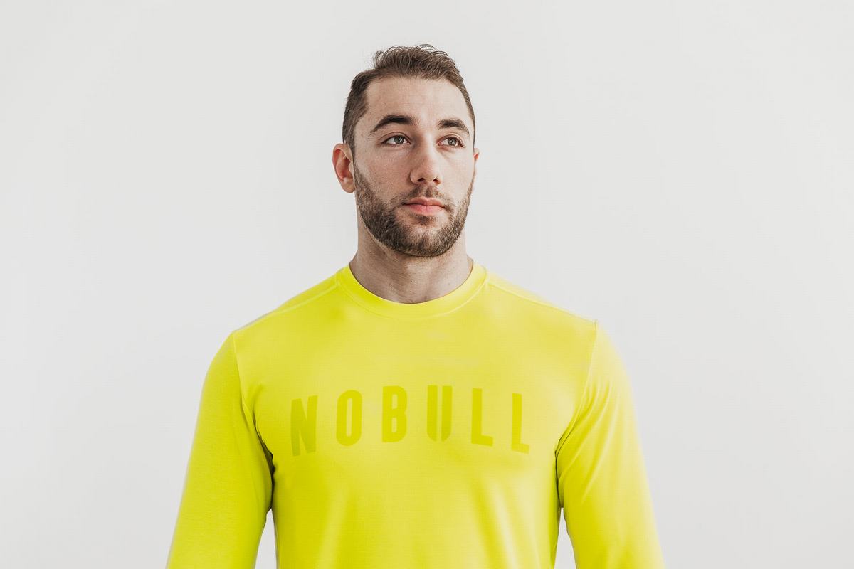 Nobull Långärmad T-Shirt Herr Gula | CS6810754