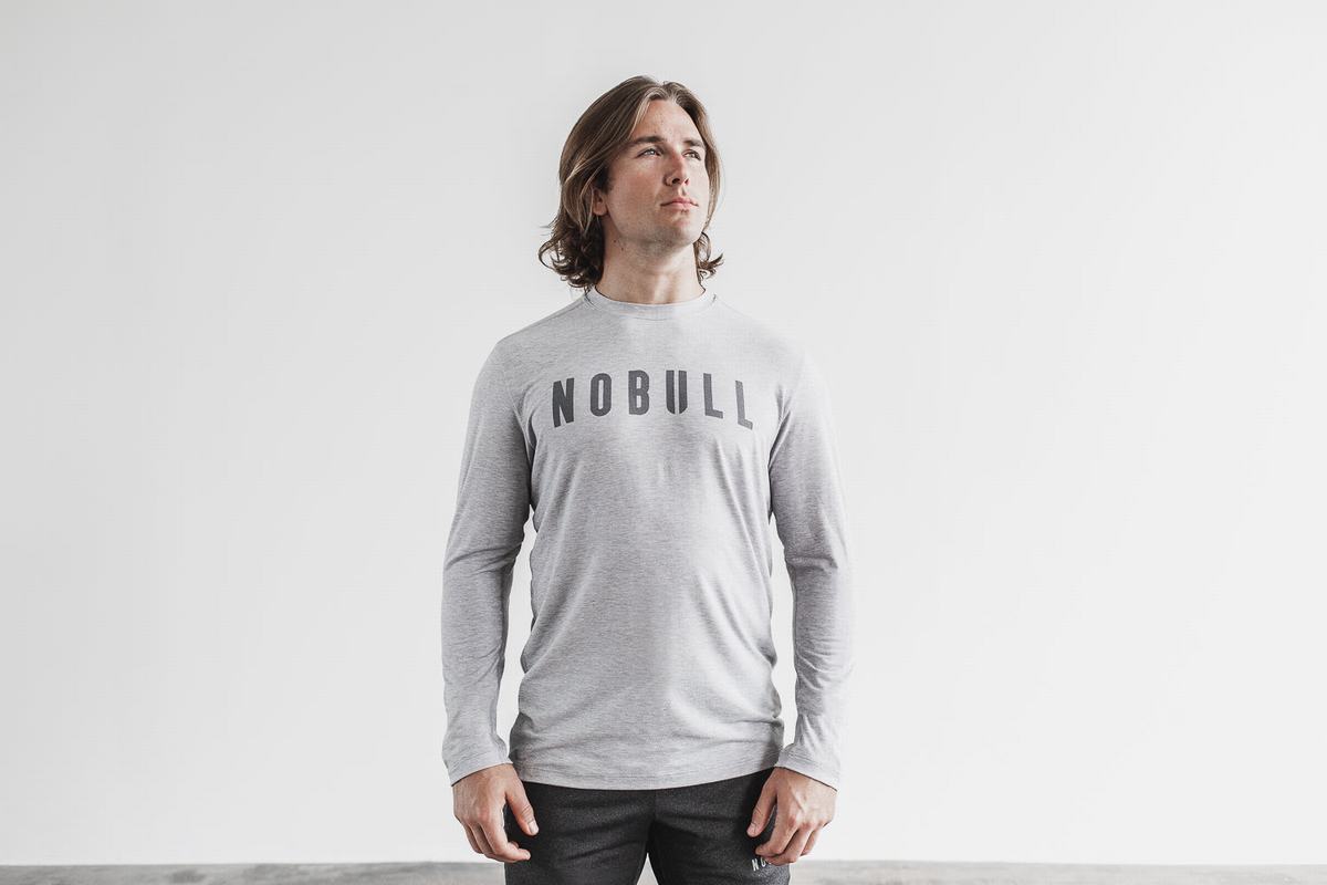 Nobull Långärmad T-Shirt Herr Ljusgrå | HS5964207