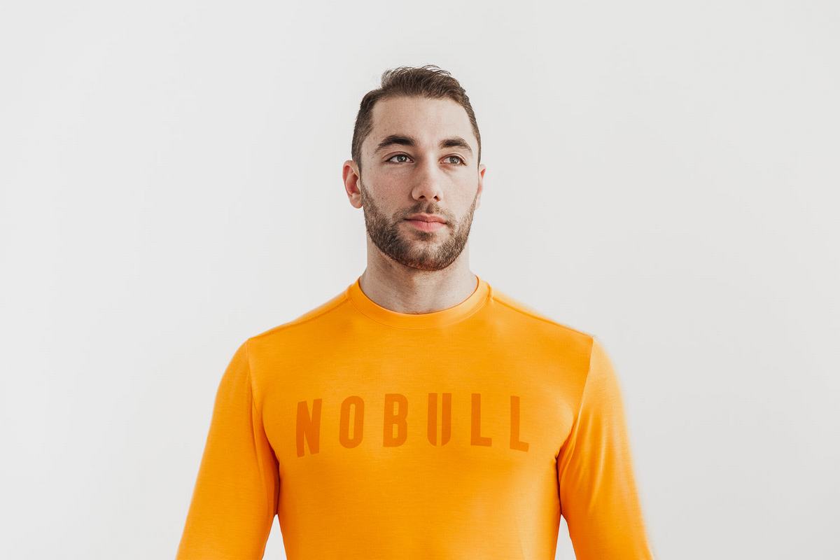 Nobull Långärmad T-Shirt Herr Orange | ND1569074