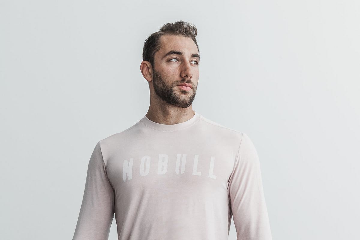 Nobull Långärmad T-Shirt Herr Rosa | VK6375821