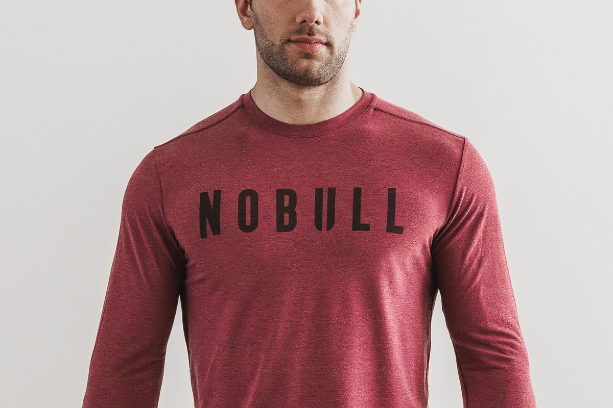 Nobull Långärmad T-Shirt Herr Röda | DO6512947