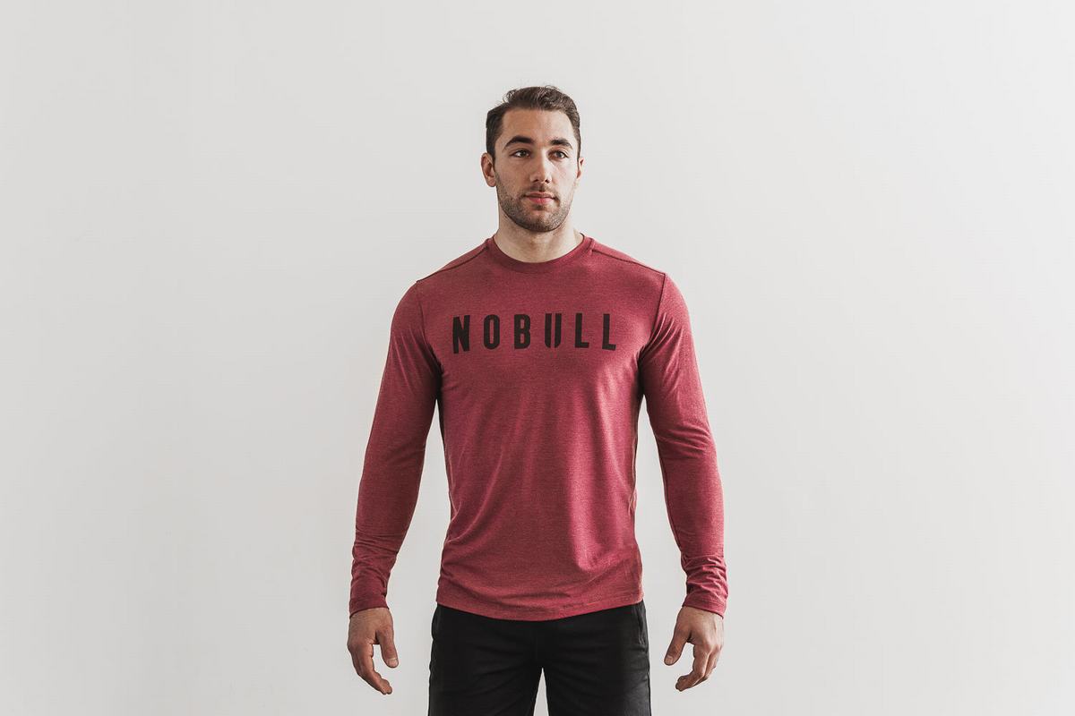 Nobull Långärmad T-Shirt Herr Röda | DO6512947