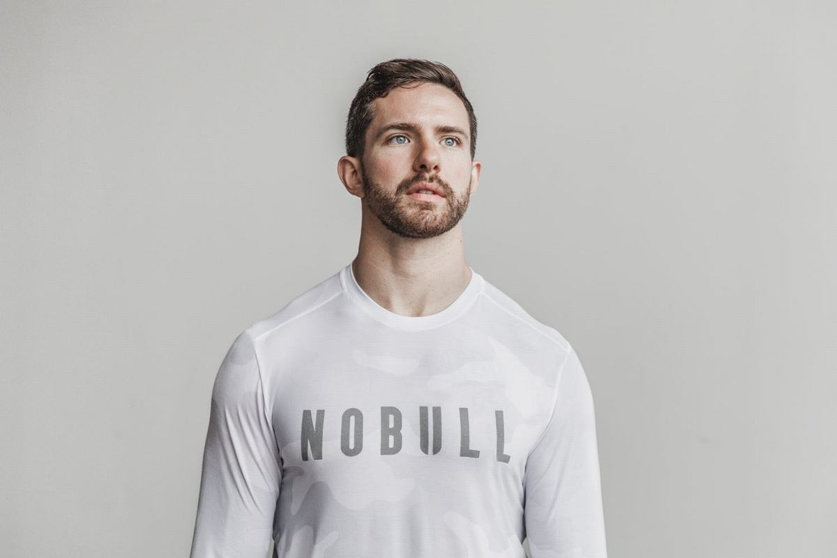 Nobull Långärmad T-Shirt Herr Vita Camo | WO6138902