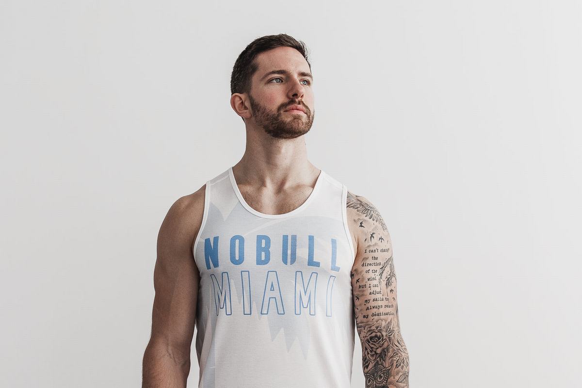 Nobull Miami Palm Tank Linne Herr Blå | VS1709568