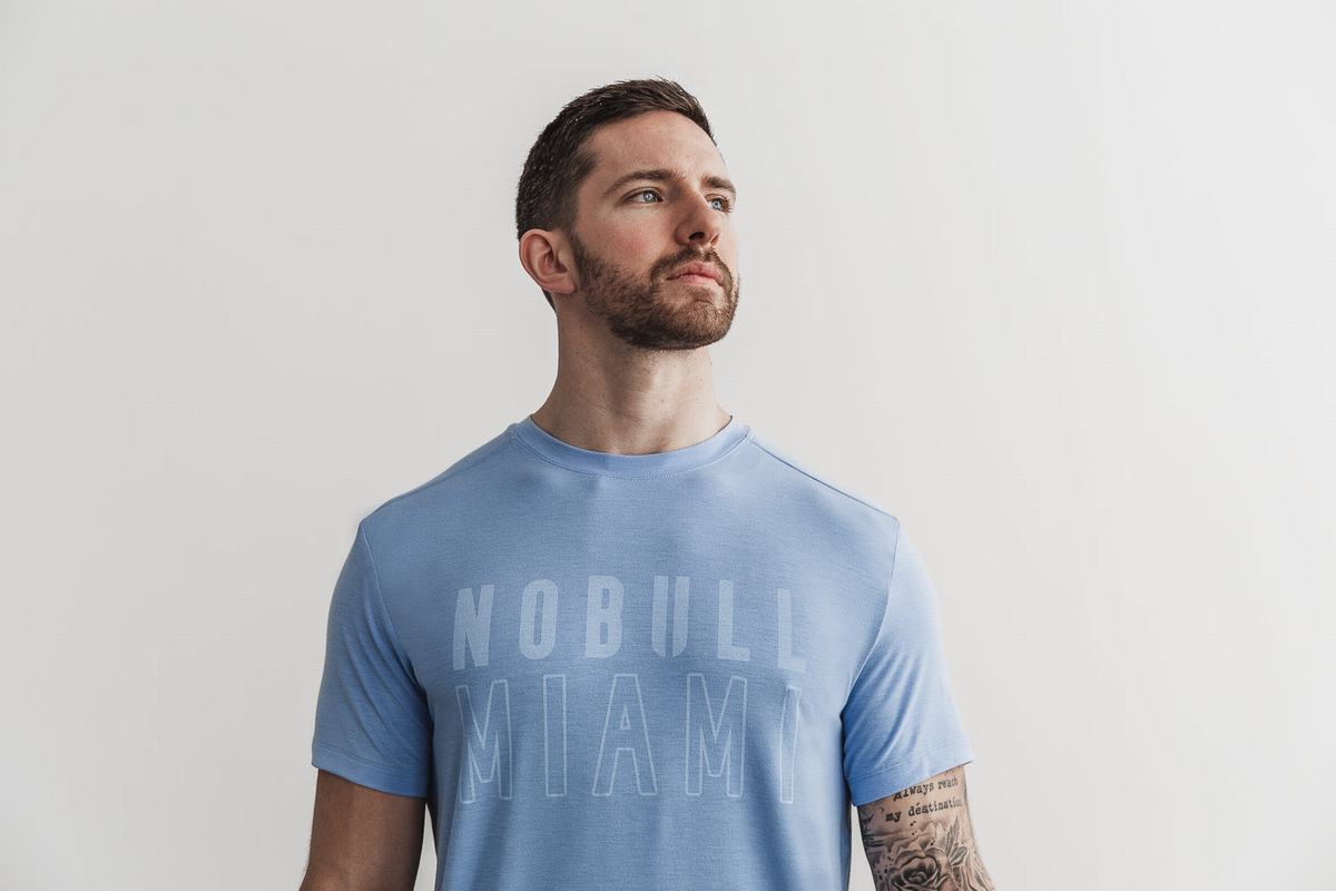 Nobull Miami T-Shirt Herr Blå | AM7651389