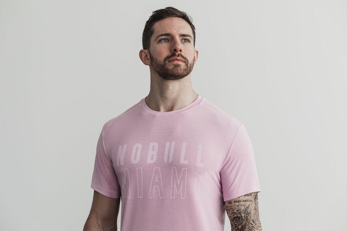 Nobull Miami T-Shirt Herr Rosa | LV7591280