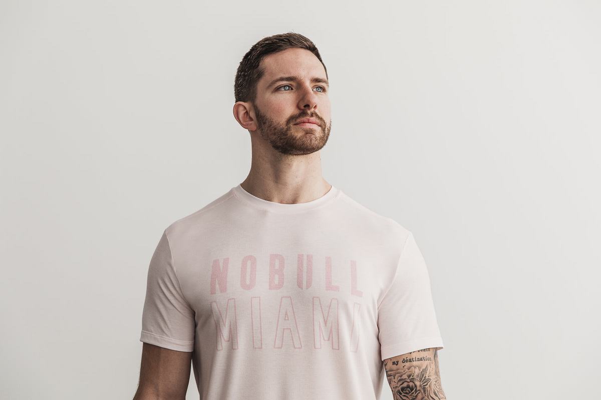 Nobull Miami T-Shirt Herr Rosa | UY1930685