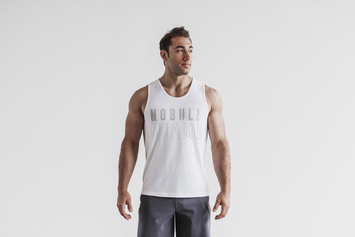 Nobull Miami Tank Linne Herr Vita | SW7458120