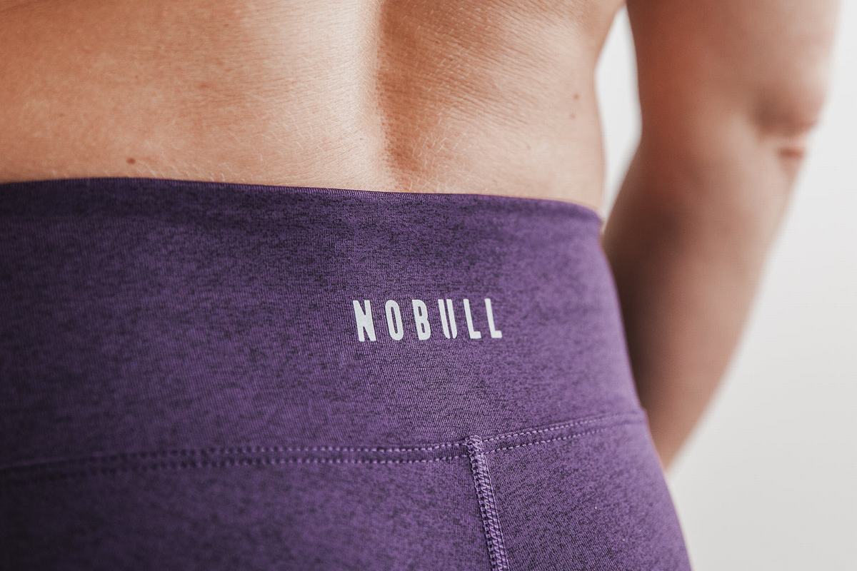 Nobull Mid-Rise Crop Plush Heather Strumpbyxor Dam Mörklila | WN3048976