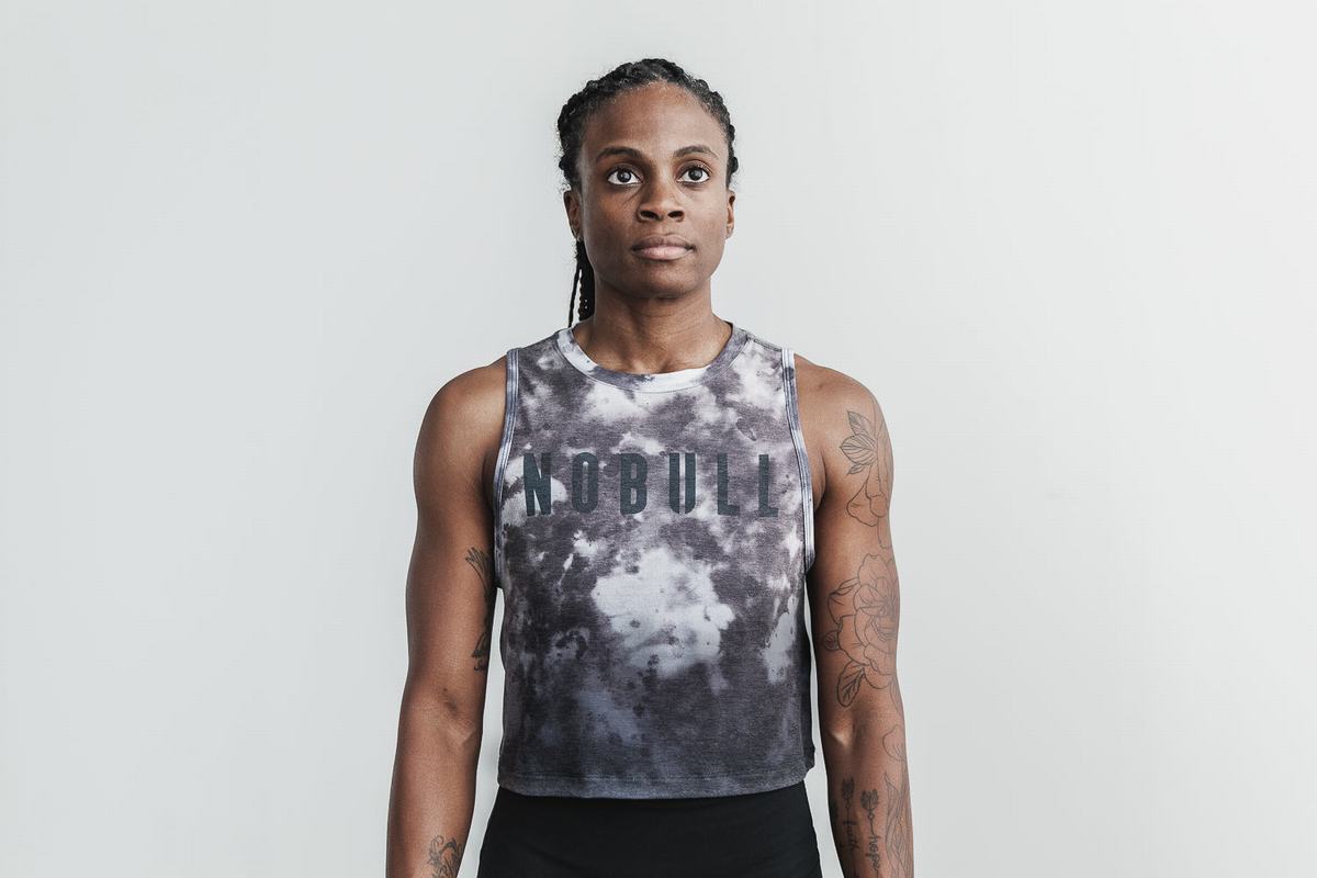 Nobull Muscle Dip-Dye Tank Linne Dam Vita Svarta | LM0132568