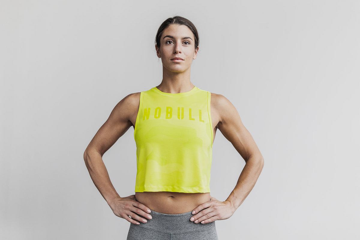 Nobull Muscle Tank Neon Träningslinne Dam Gula Camo | TZ9457368