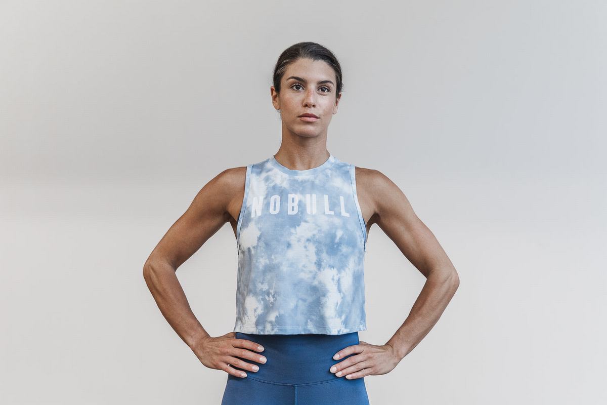 Nobull Muscle Tank Tie-Dye Träningslinne Dam Blå | TD3416957