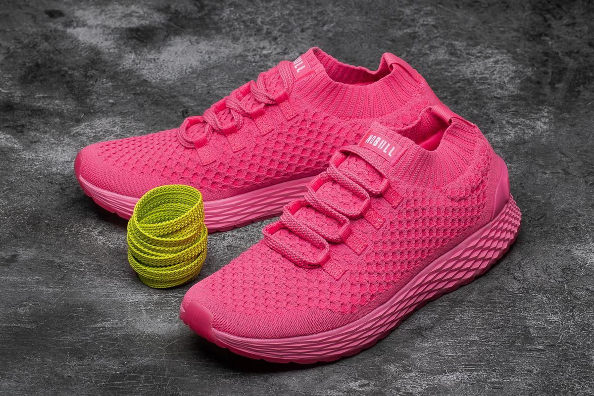 Nobull Neon Knit Runner Löparskor Dam Rosa | OQ1579648