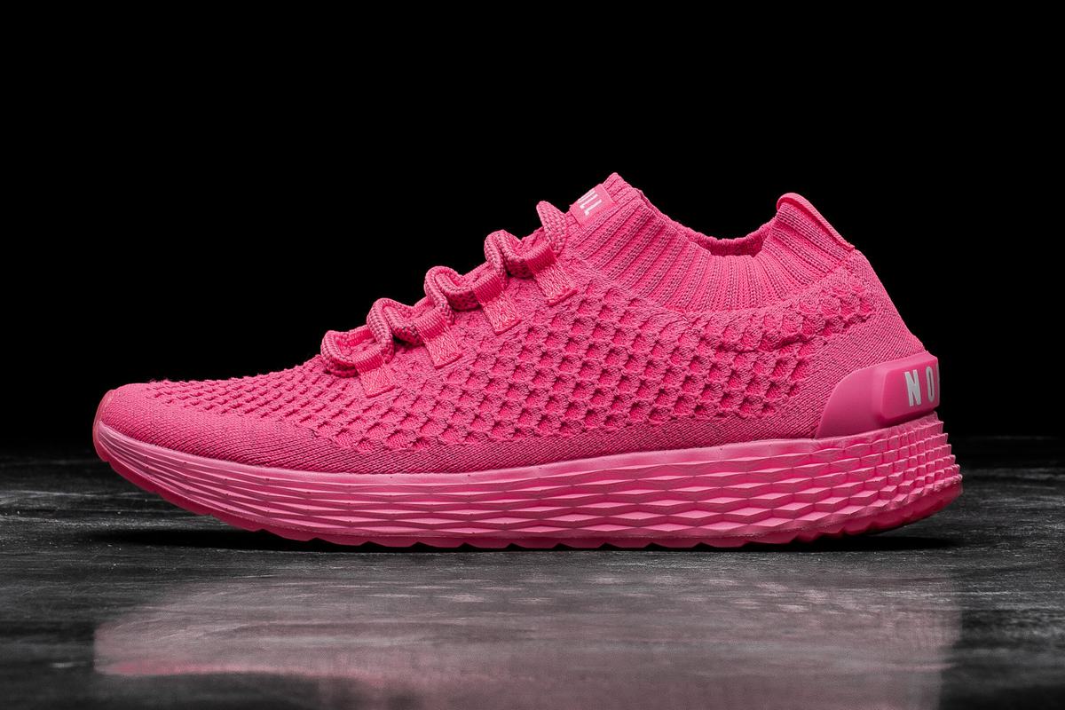 Nobull Neon Knit Runner Löparskor Dam Rosa | OQ1579648