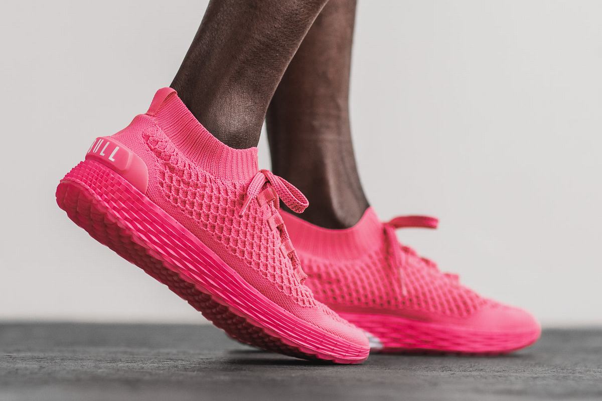 Nobull Neon Knit Runner Löparskor Herr Rosa | VM2719346