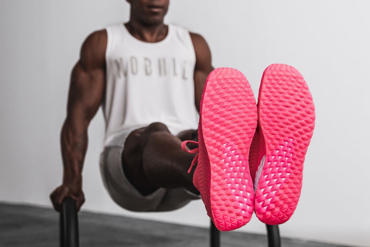 Nobull Neon Knit Runner Löparskor Herr Rosa | VM2719346