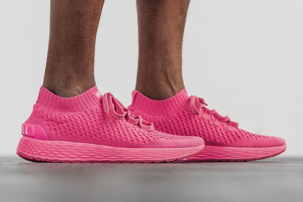 Nobull Neon Knit Runner Löparskor Herr Rosa | XF9012457