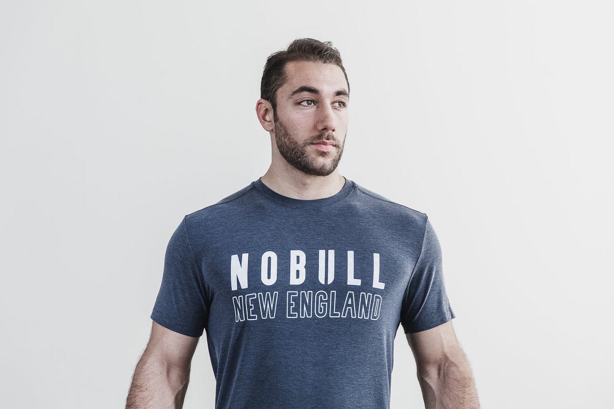 Nobull New England T-Shirt Herr Marinblå | KY6940258