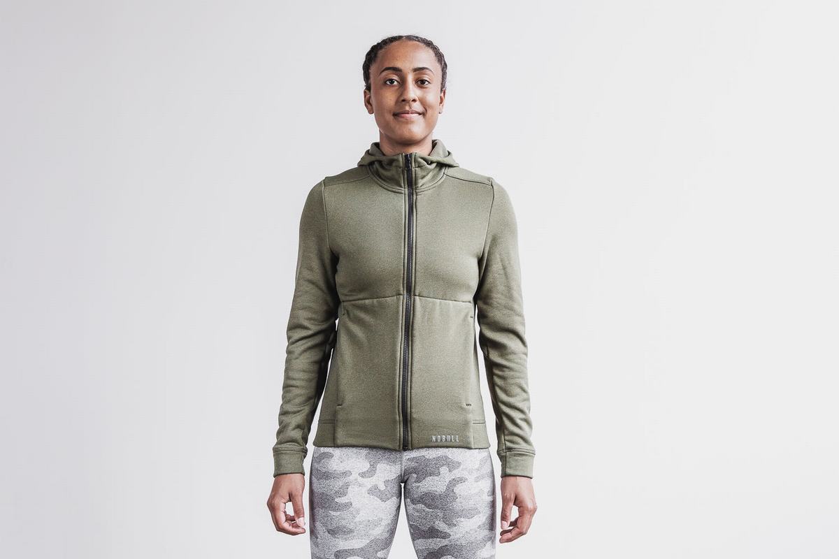 Nobull Performance Zip-up Huvtröja Dam Gröna | LI0526834