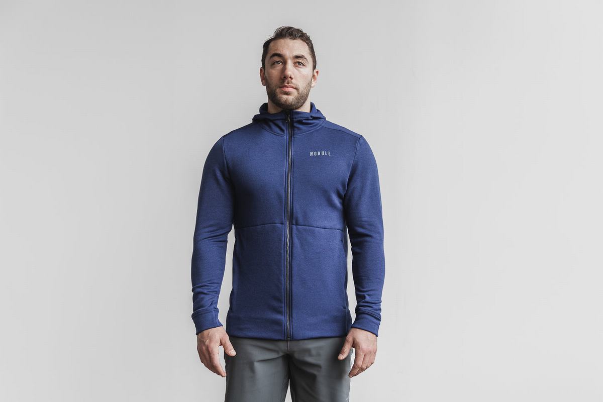 Nobull Performance Zip-up Huvtröja Herr Marinblå | BJ3078492