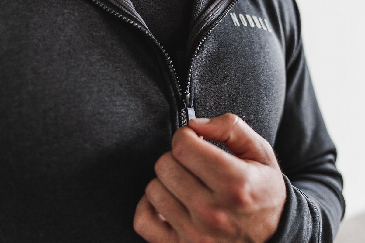 Nobull Performance Zip-up Huvtröja Herr Mörkgrå | DQ4827619