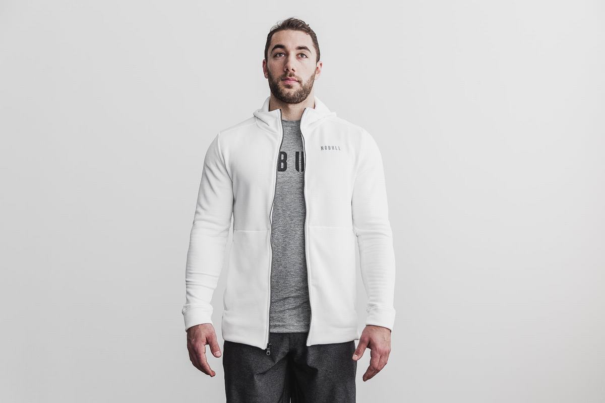 Nobull Performance Zip-up Huvtröja Herr Vita | LG9285407