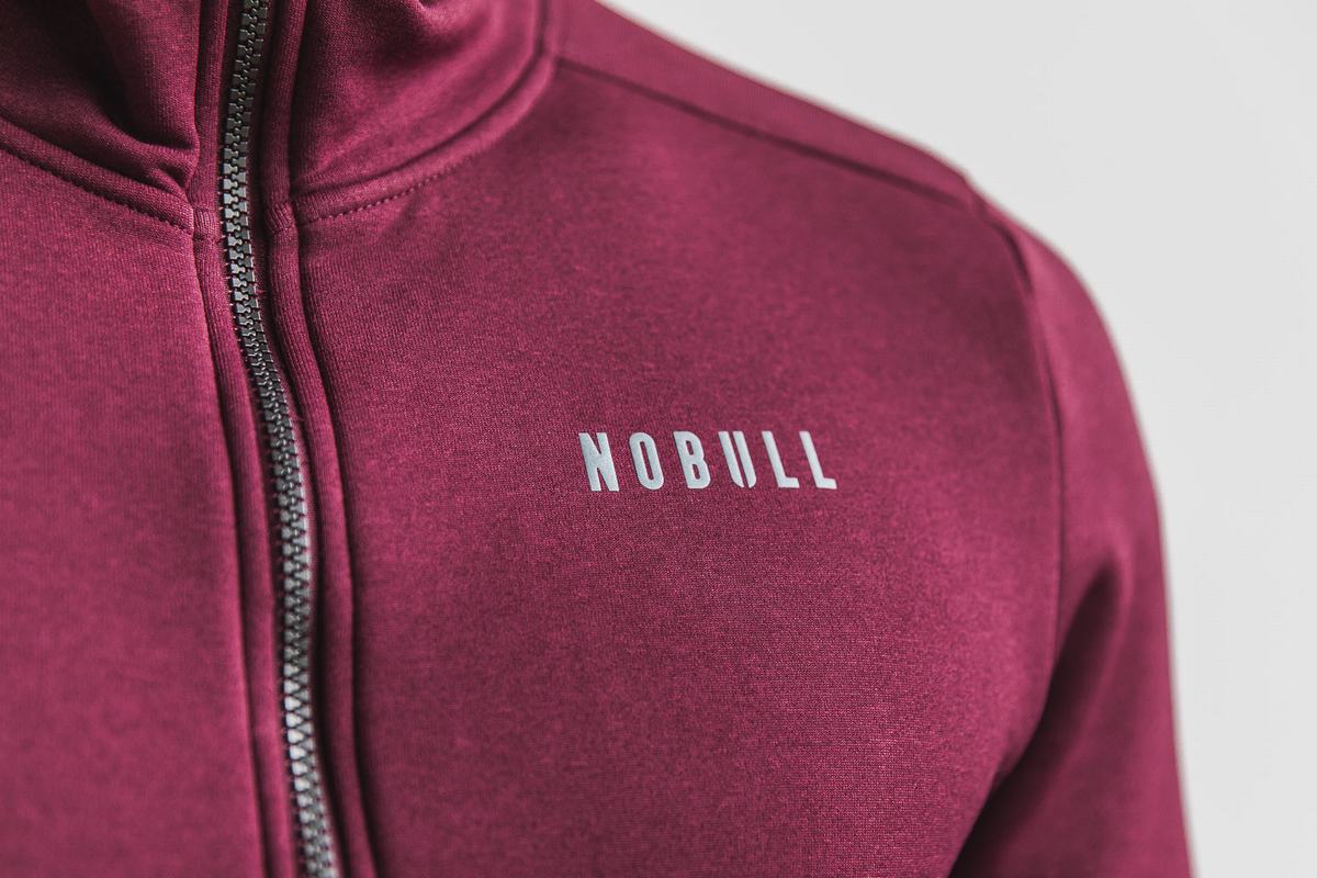 Nobull Performance Zip-up Huvtröja Herr Mörkröda | QU8129657