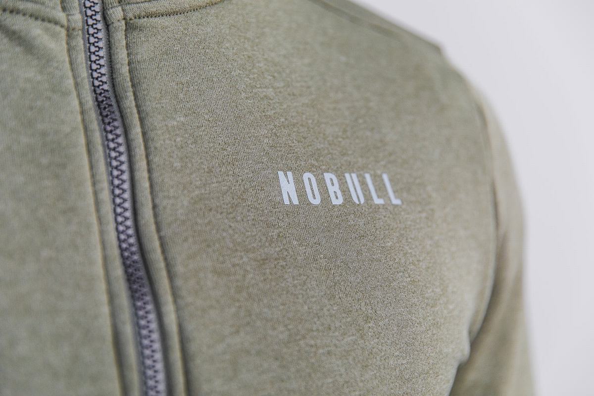 Nobull Performance Zip-up Huvtröja Herr Gröna | WE8962304