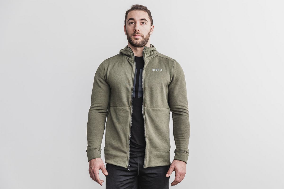 Nobull Performance Zip-up Huvtröja Herr Gröna | WE8962304