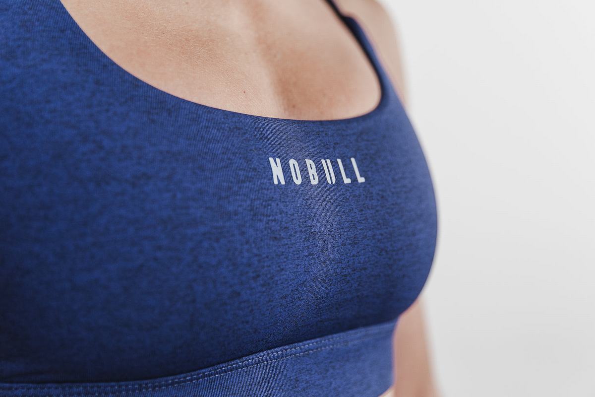 Nobull Plush Heather Sport-BH Dam Marinblå | HU8674352