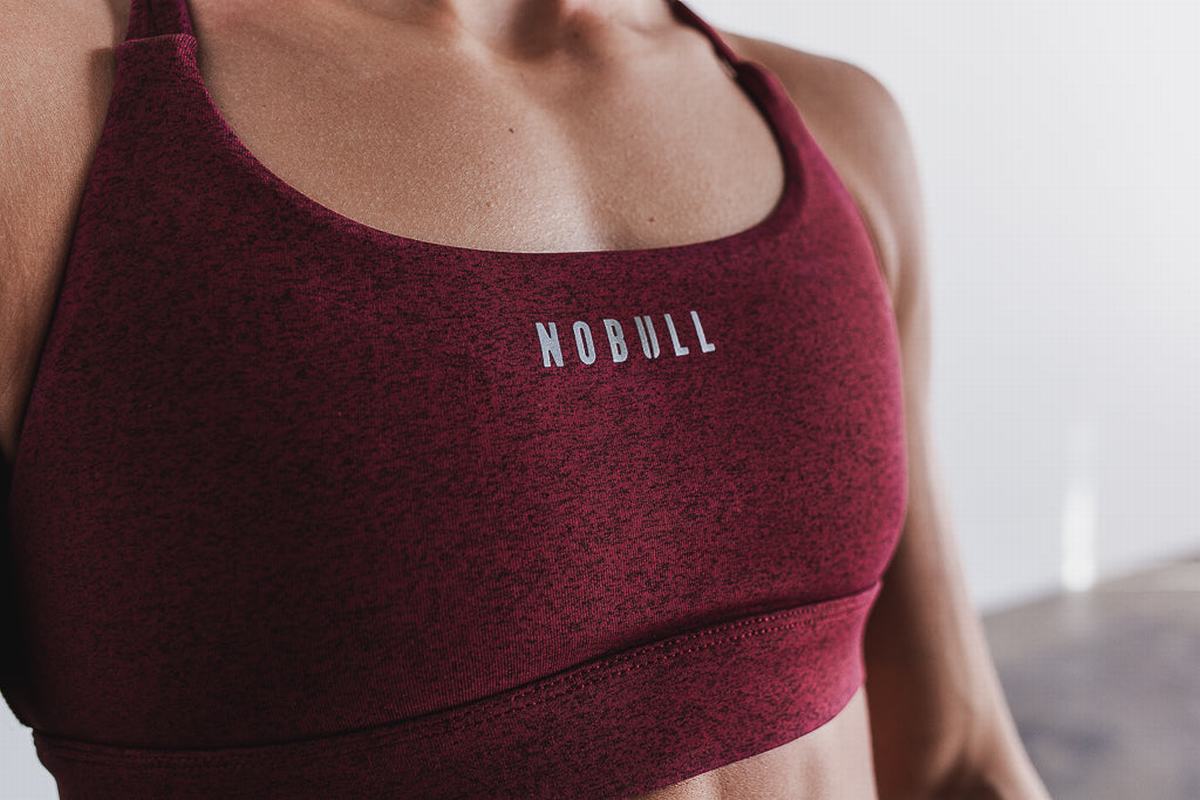 Nobull Plush Heather Sport-BH Dam Mörkröda | DU1087239