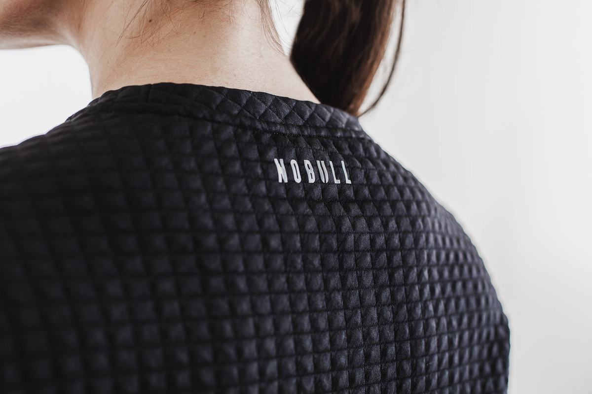 Nobull Quilted Crew Tröja Dam Svarta | OW1528967