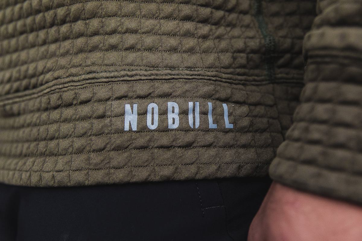 Nobull Quilted Crew Tröja Herr Gröna | YB5972841