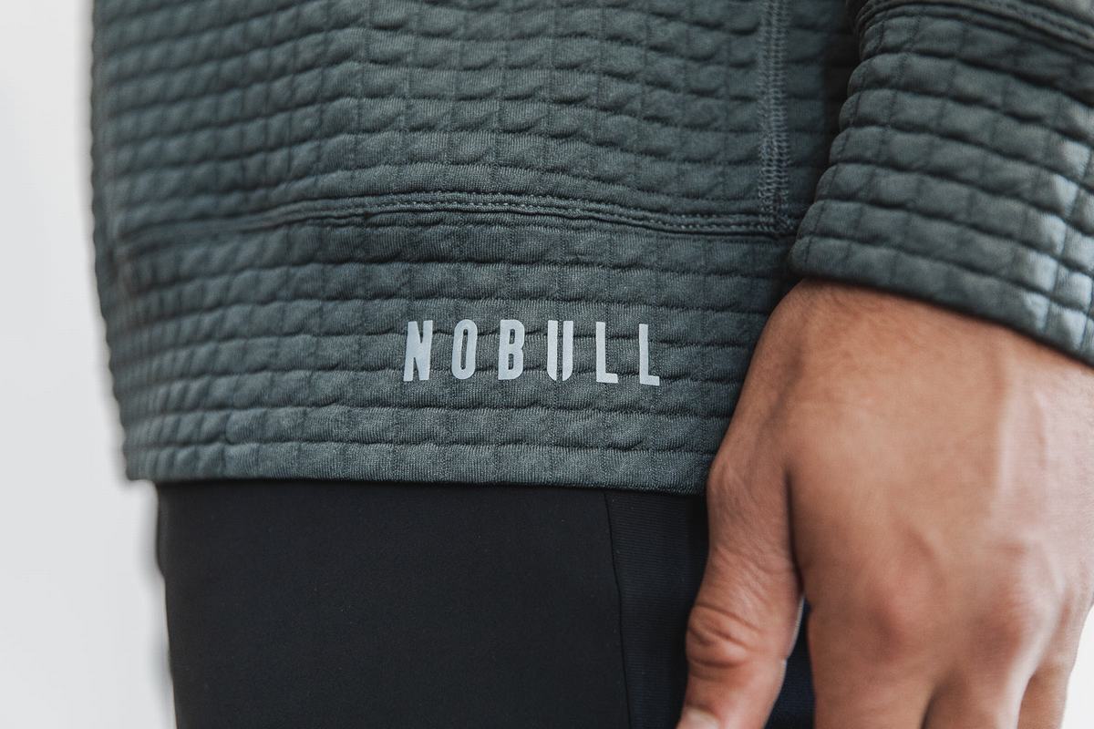 Nobull Quilted Crew Tröja Herr Mörkgrå | RG6814930