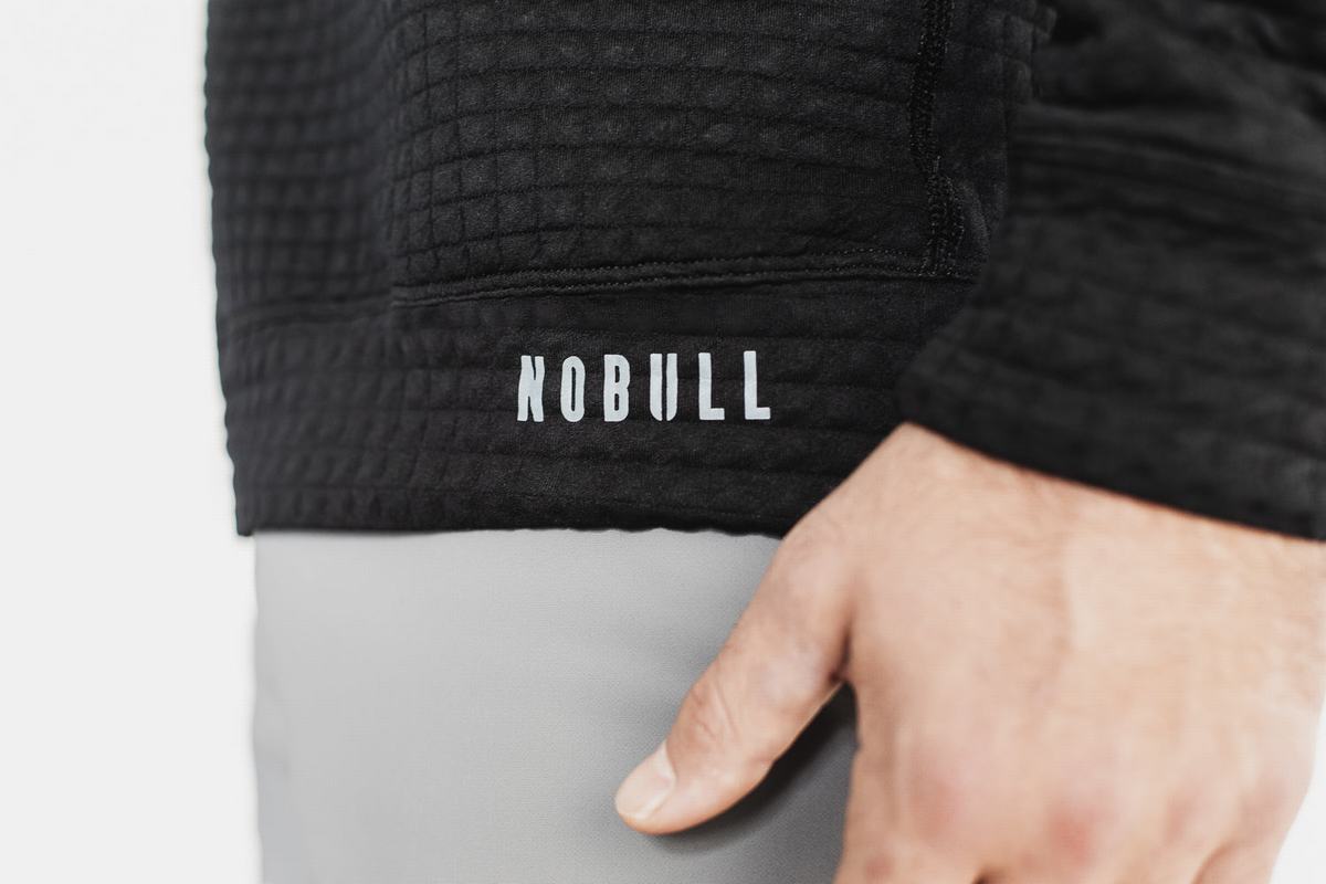 Nobull Quilted Crew Tröja Herr Svarta | ZD1437608