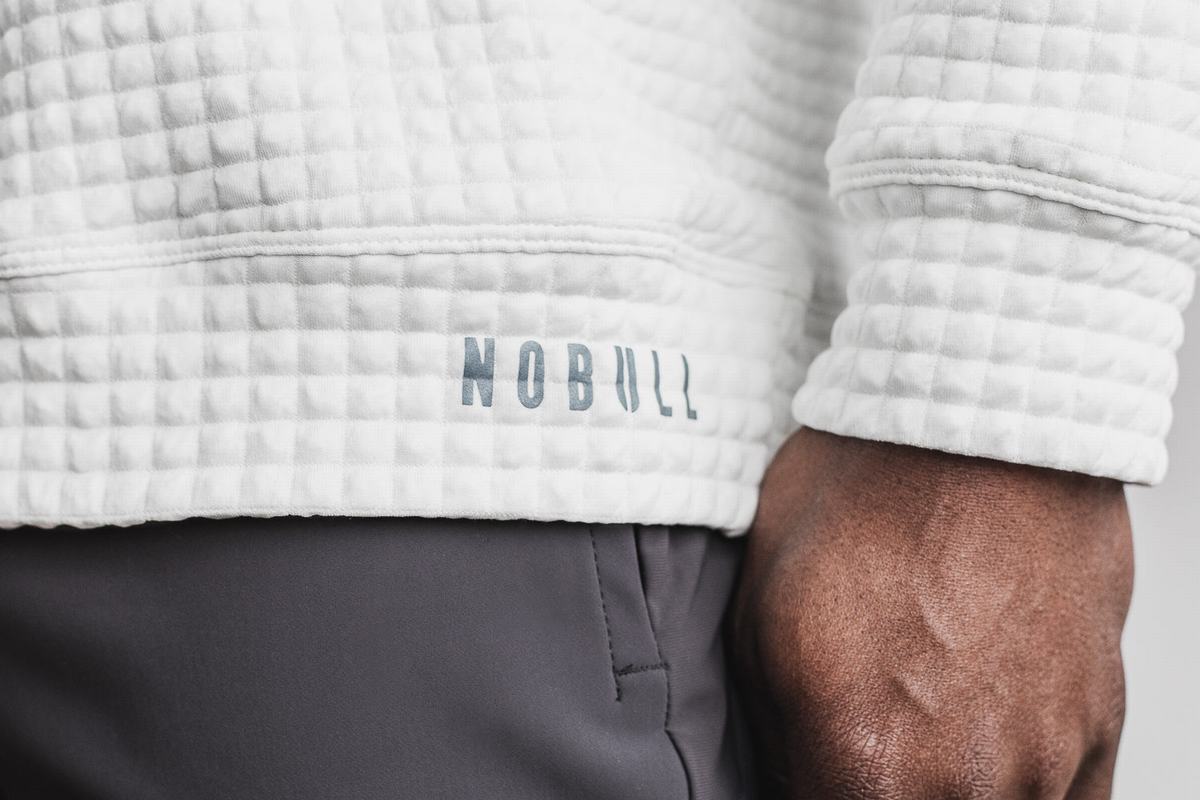 Nobull Quilted Crew Tröja Herr Vita | RS7064819