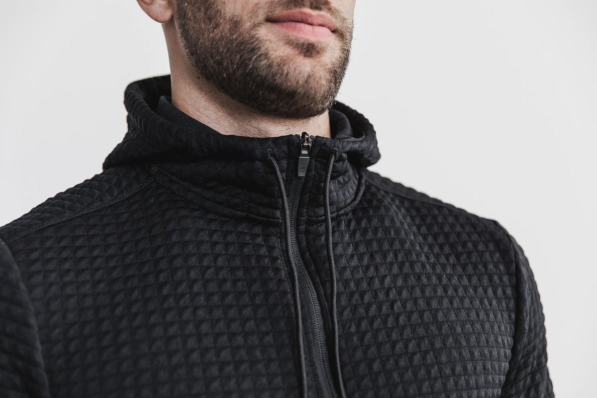 Nobull Quilted Zip-up Jacka Herr Svarta | FI8197253