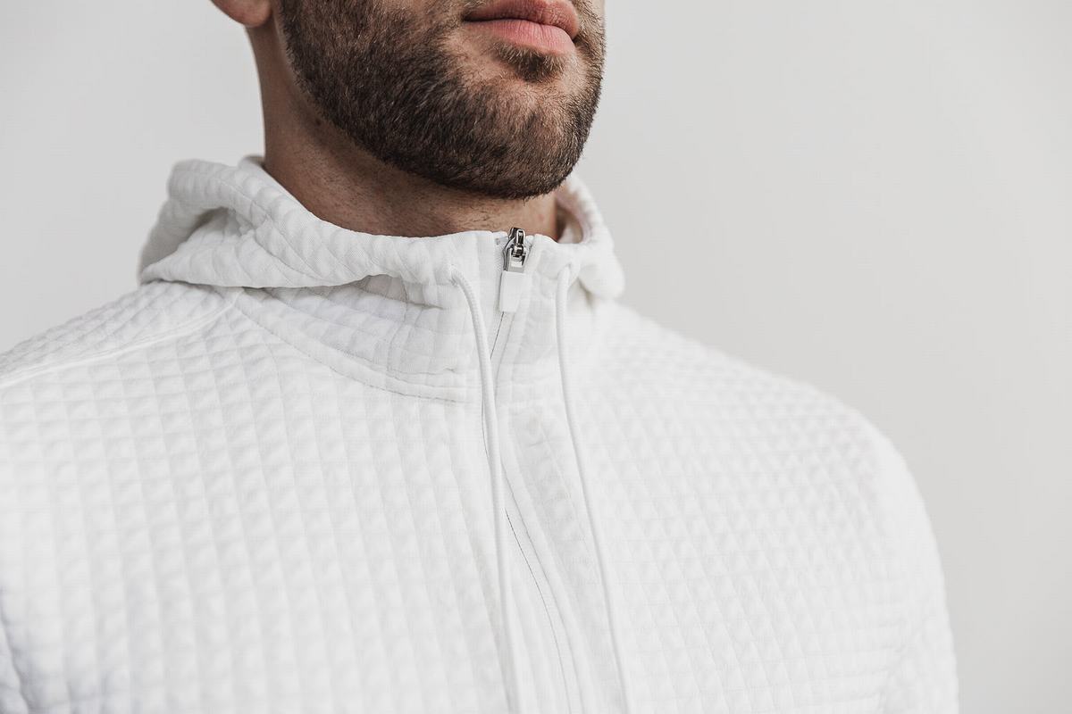 Nobull Quilted Zip-up Jacka Herr Vita | XC1849026