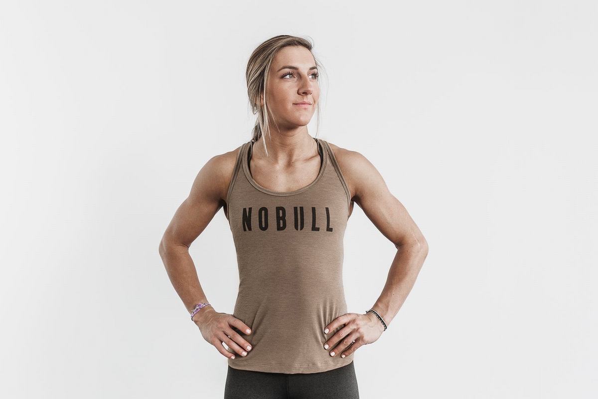 Nobull Racerback Tank Linne Dam Ljusbruna | GX7840261