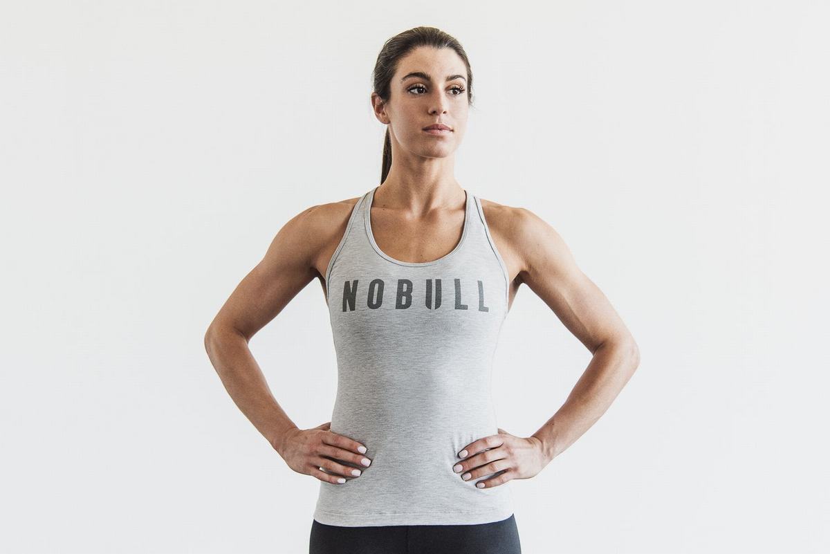 Nobull Racerback Tank Linne Dam Ljusgrå | XS9405672