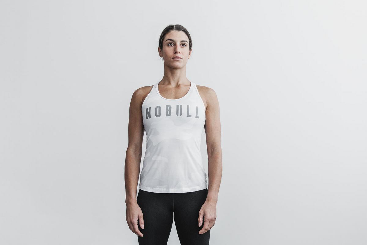 Nobull Racerback Tank Linne Dam Vita Camo | FS6713820